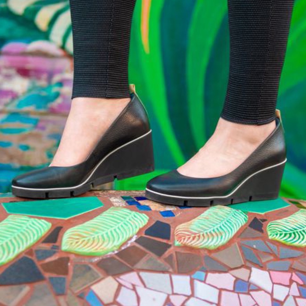 Betabrand All Weather Waterproof Leather Wedges